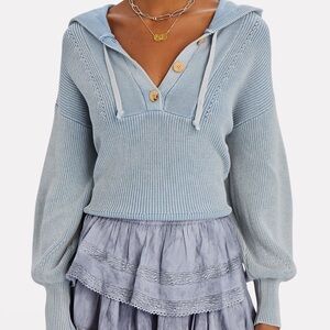 Veronica Beard Light Blue Hoodie Sweater
